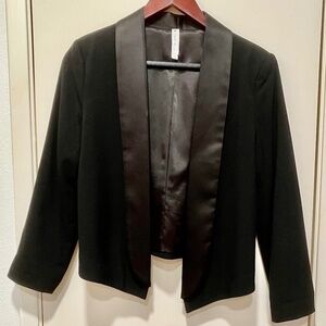Mural Blazer Women's Size Medium Black Tuxedo Style Shoulder Pads Dressy